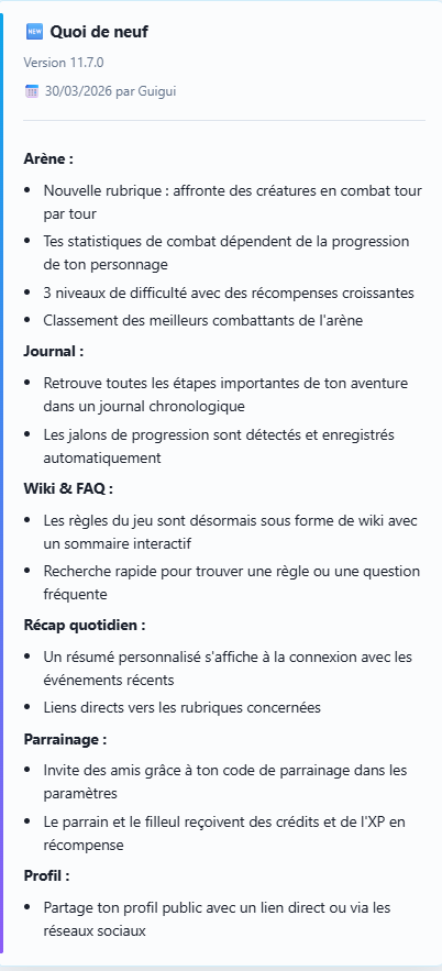 PlaneteKaria's tweet photo. Version 11.7.0 en ligne ! https://t.co/bZ7U3caPiQ