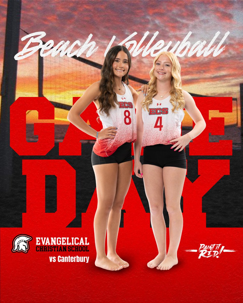ECSsports's tweet image. ECS Beach Volleyball is at HOME today against Canterbury at 4PM #PaintItRed