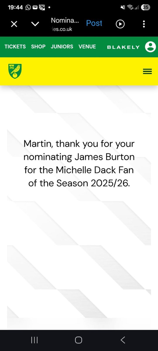 martinwoolner's tweet photo. Good luck to @jaburto27 

4th place for so many years, this year has to be your year.

Move over @NorwichShirts 

#ncfc https://t.co/UtUfwlfjgz