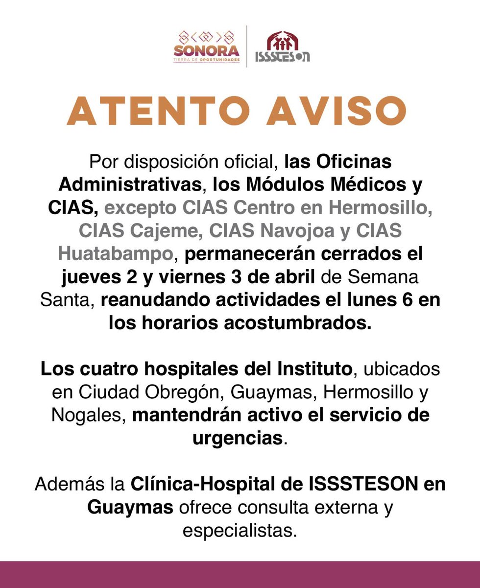 ISSSTESON SONORA tweet media