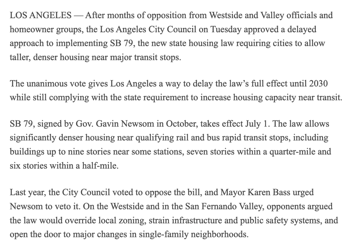 There is no surprise here given the policies that the city council and Mayor Bass have voted against or worked to delay give the clear message to residents that they do not want people to live in Los Angeles. They are actively making it harder to build and live here.