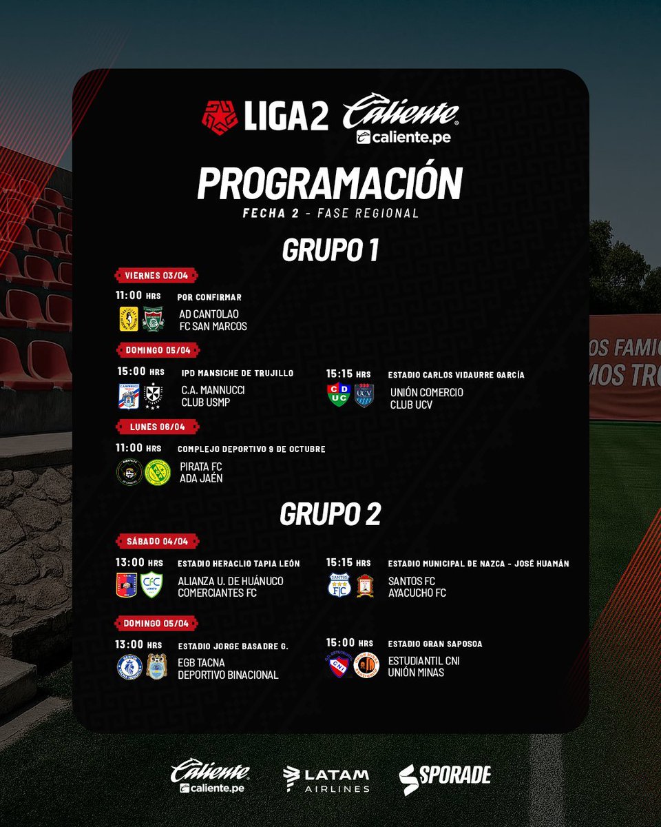 Segunda Perú: Liga 2 | Liga 3 | Copa Perú tweet media