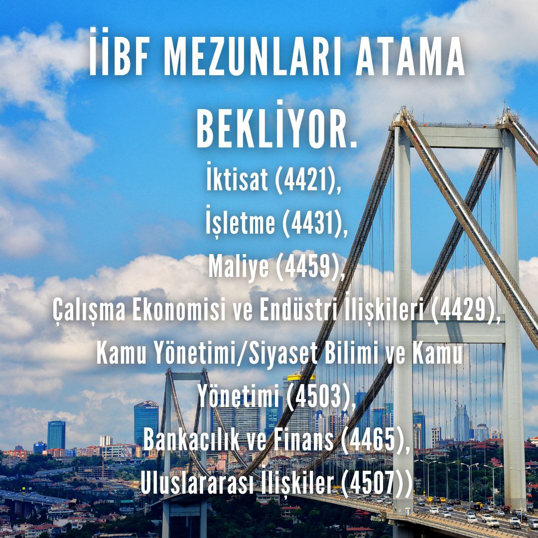 <a href="/kadircokcetin06/">Kadir ÇOKÇETİN</a> <a href="/milliparklar/">Milli Parklar</a> İİBF mezunları eşit değerlendirilmelidir. Personel alımlarında Uluslararası İlişkiler ve Bankacılık ve Finans de dahil edilmelidir.
<a href="/muhiddinsahinn/">Dr. Muhiddin ŞAHİN</a> <a href="/AhmetGumen/">Ahmet GÜMEN</a> <a href="/bekirgizligider/">Ebubekir GİZLİGİDER</a> <a href="/akadirpolat1/">Abdulkadir Polat</a> <a href="/ahmtbgc/">Ahmet Bağcı</a> <a href="/Seyfullahaslntk/">Seyfullah Arslantürk</a> <a href="/pebaysa/">Paşa Enver BAYSA</a> <a href="/kadircokcetin06/">Kadir ÇOKÇETİN</a> <a href="/tarimormanpgm/">Personel Genel Müdürlüğü</a>
