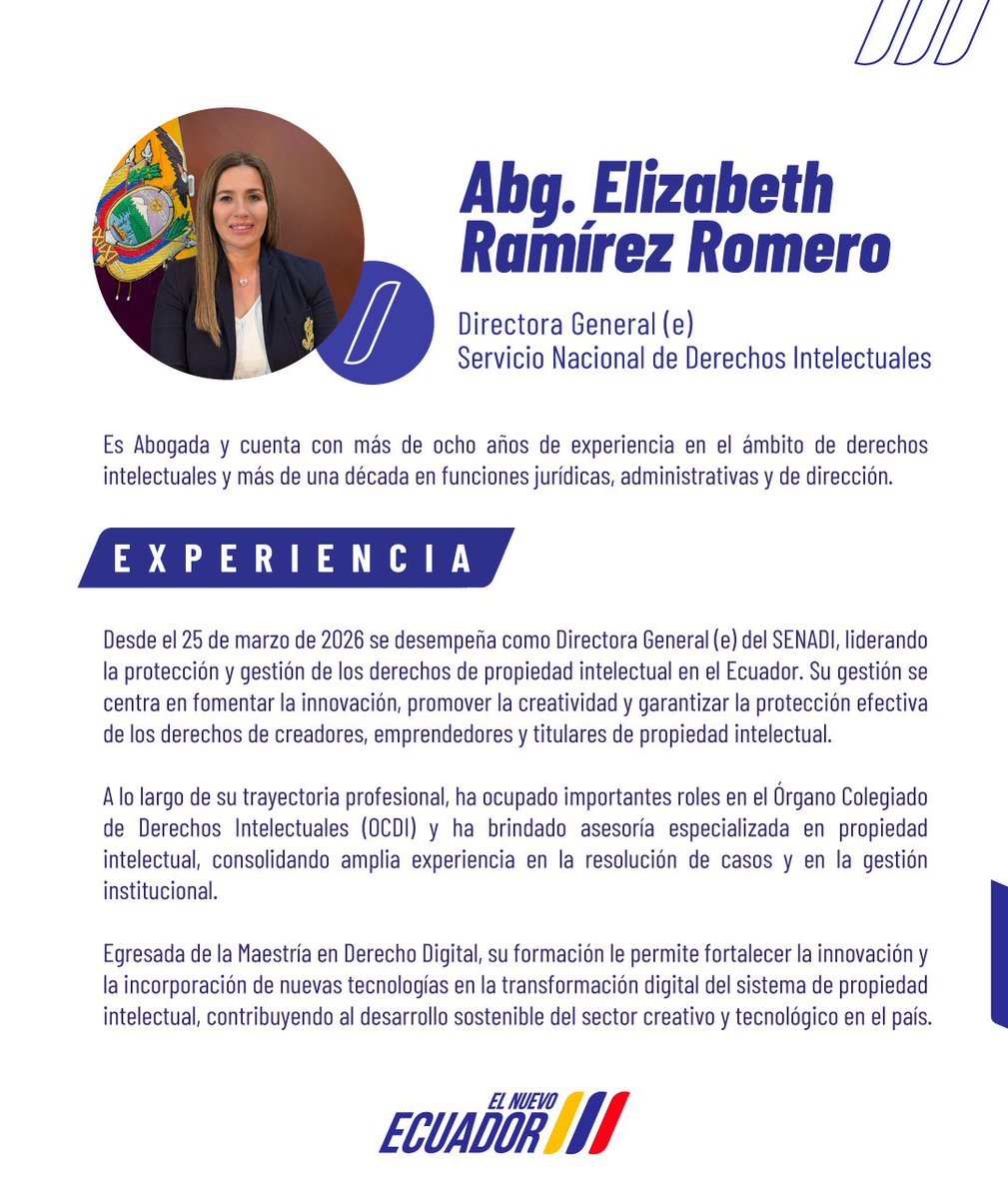 Servicio Nacional de Derechos Intelectuales 🇪🇨 tweet media