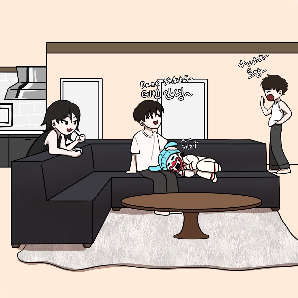 hagiwakawai_05's tweet image. &amp;lt;하츠웨이브 숙소(아침편)&amp;gt;
2/2
#하기와 #하츠웨이브 #하기와만화