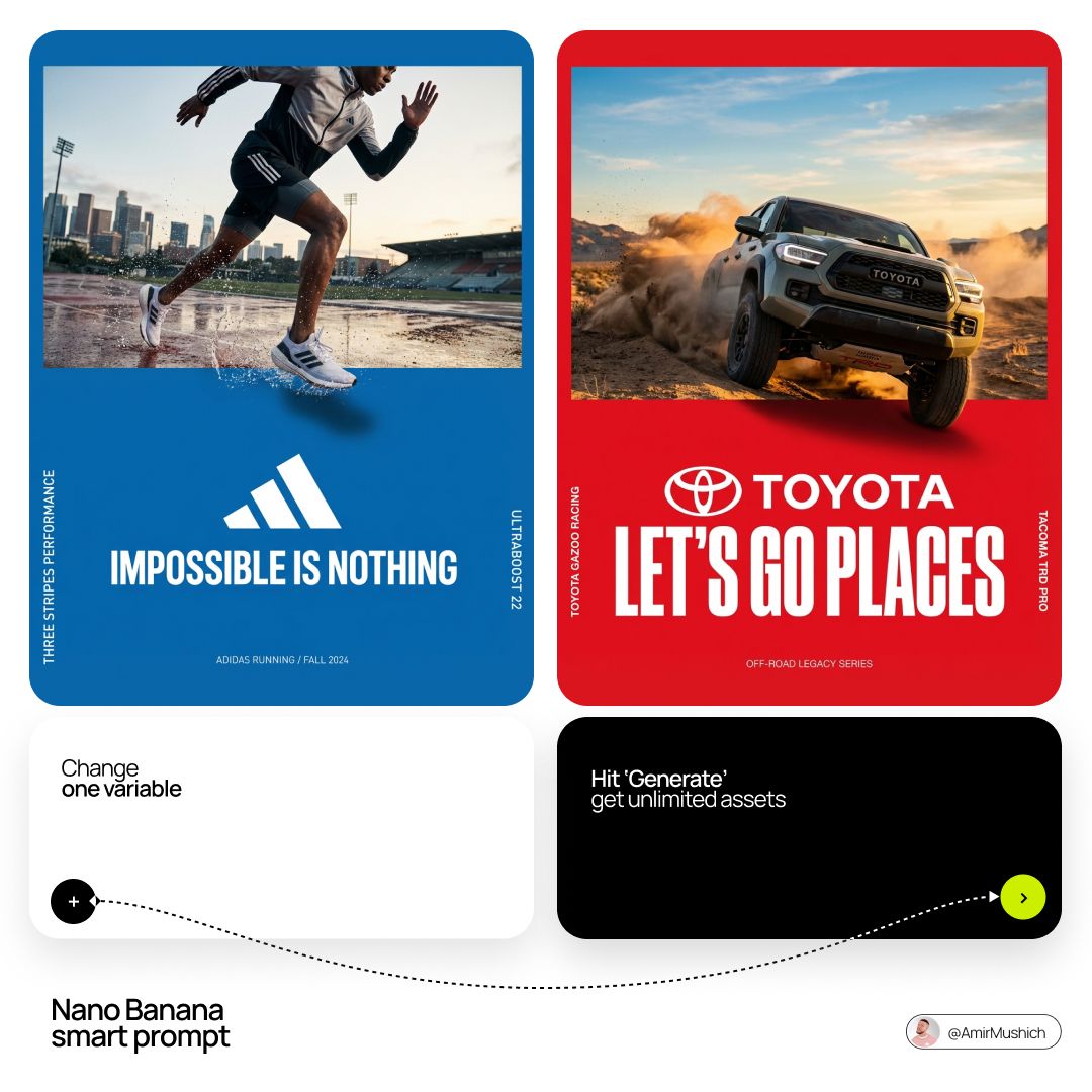 Nano Banana 2 supports two-zone brand poster prompts with auto color and logo rules