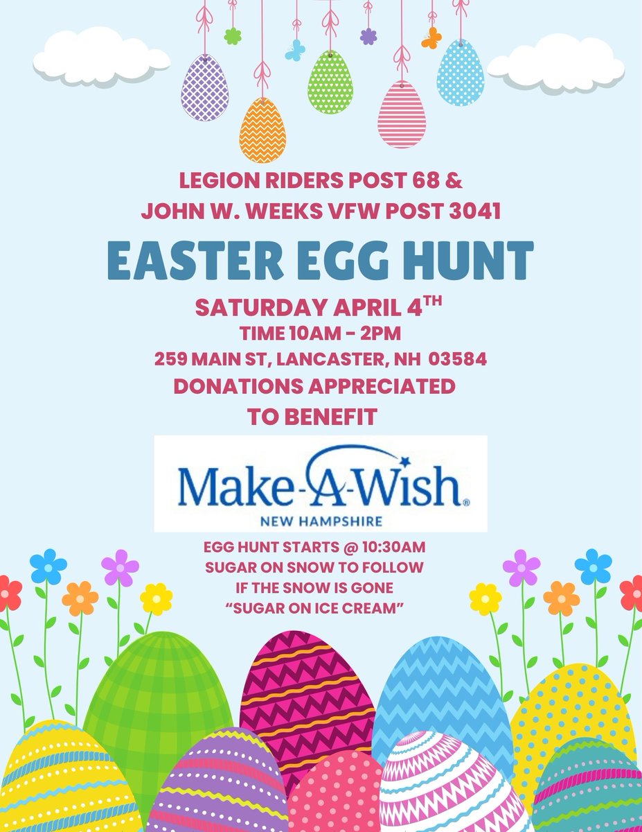 VFW3041's tweet photo. We are excited to host this event in support of the Make-A-Wish Foundation in New Hampshire. Please help spread the word and make plans to attend. We are still seeking volunteers to ensure this event is a great success. #VFW #StillServing https://t.co/JgcZdODWo2