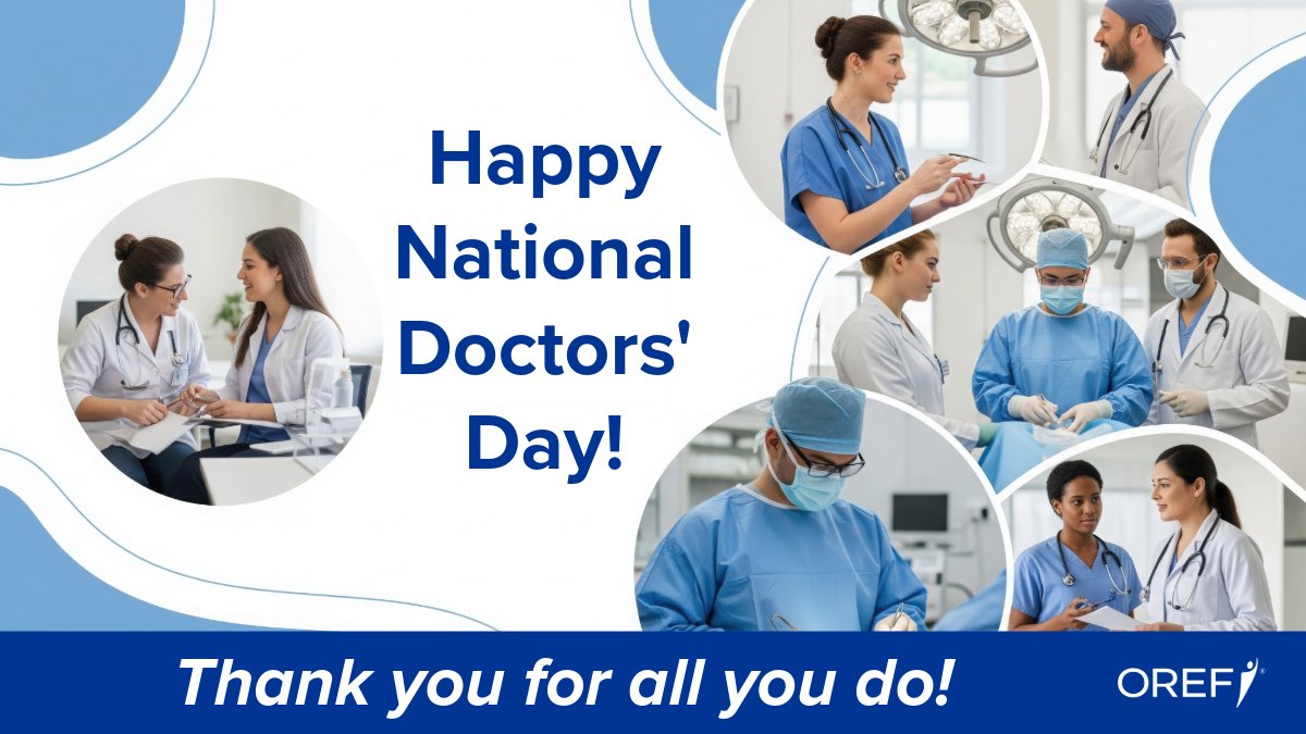 OREFtoday's tweet image. Happy National Doctors’ Day!

At OREF, we’re proud to support physician-scientists advancing research, improving patient outcomes, and strengthening musculoskeletal health.

To learn more about our mission visit: oref.org/about-oref