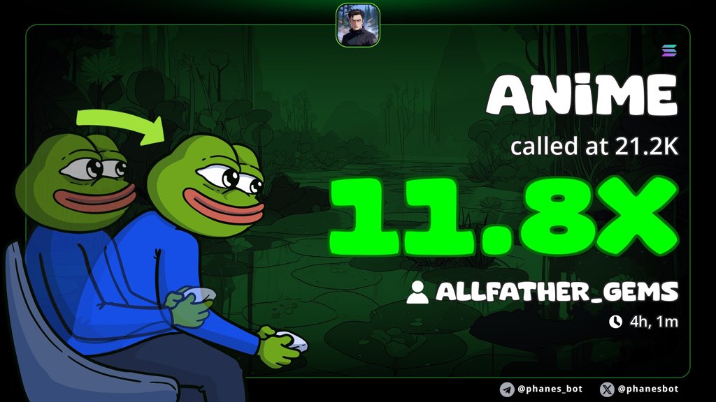 11x up from my call on $ANIME

F9ytdbc7rNeDVJVfJH6DvbbPiyxH5s1VXP4hZM8tpump