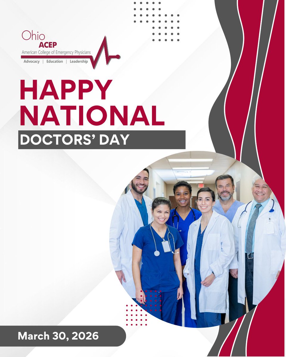 OhioACEP's tweet image. 🥼Happy National Doctors’ Day! 🩺

We can’t thank our physicians enough for the hard work, dedication and care that they show each and every day.
We appreciate you, not just today, but every day.

#nationaldoctorsday #emergencyphysicians #emergencymedicine #thankyou