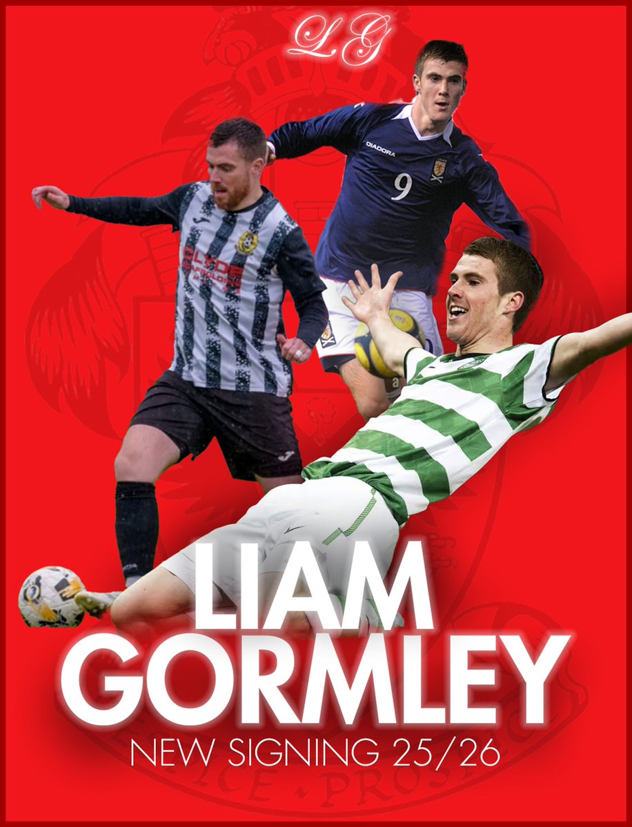 ⚫️🔴SIGNING ANNOUNCEMENT🔴⚫️

The Club is delighted to announce the signing of striker Liam Gormley from Wishaw FC on a short term deal until the end of the season, with the option to extend in the summer. 

Liam, who’s previous clubs include Celtic, East Fife, Queens Park and...