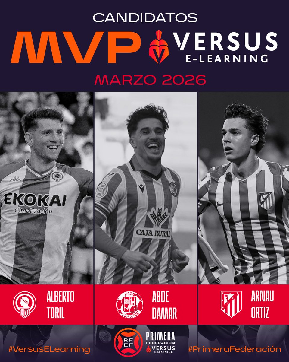 Primera_RFEF's tweet photo. En el momento clave de la temporada…

🔥 ¡Están siendo DECISIVOS!

👇 𝗩𝗢𝗧𝗔 𝗣𝗢𝗥 𝗧𝗨 𝗙𝗔𝗩𝗢𝗥𝗜𝗧𝗢 👇
https://t.co/ecD63aYJr4

🏆 Un reconocimiento de @versuselearning.

#PrimeraFederación | #VersusELearning https://t.co/7b2hcE6jsU