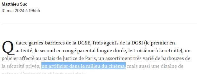 Casimir_Noir's tweet image. #Qui est donc cet artificier du cinéma cité par médiapart dans l'affaire #Athanor ?
mediapart.fr/journal/france…