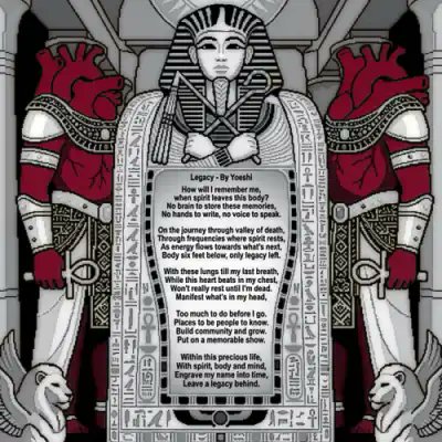 YinYangYoeshi's tweet image. "Legacy" - Poetry art, fully on-chain. 

1/1 - 33kb
50 tez on @ZeroUnboundArt 
55 tez on @objktcom 
Links in comments.

Minted for the #zerocontract group drop for 'Death is Overrated'.