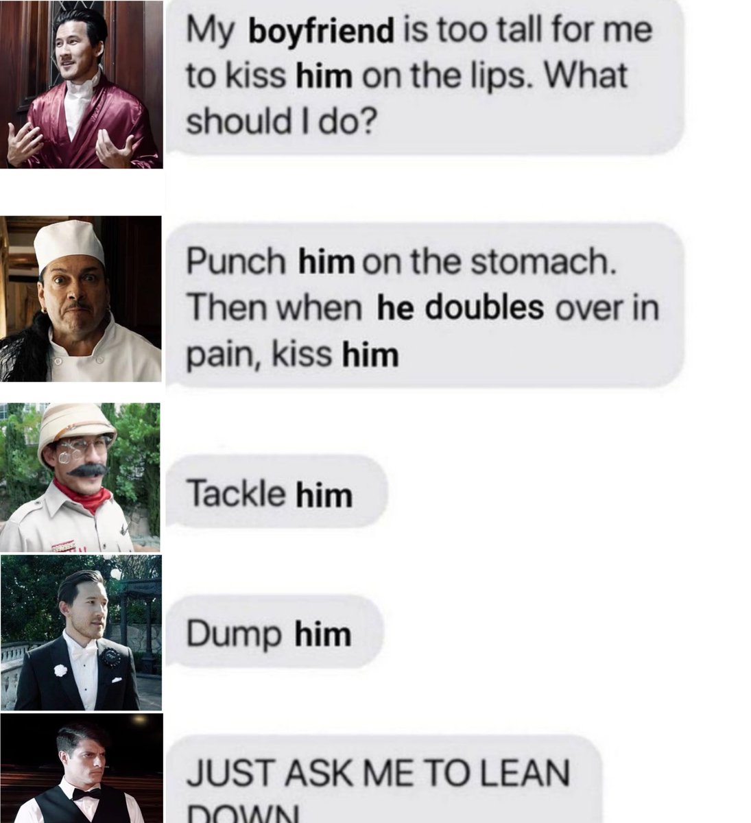 Actor：*飞过去给Ben一脚
Ben：卧槽先生我会蹲！！！
Actor：我知道啊但是我就是想踢你🤸‍♂️