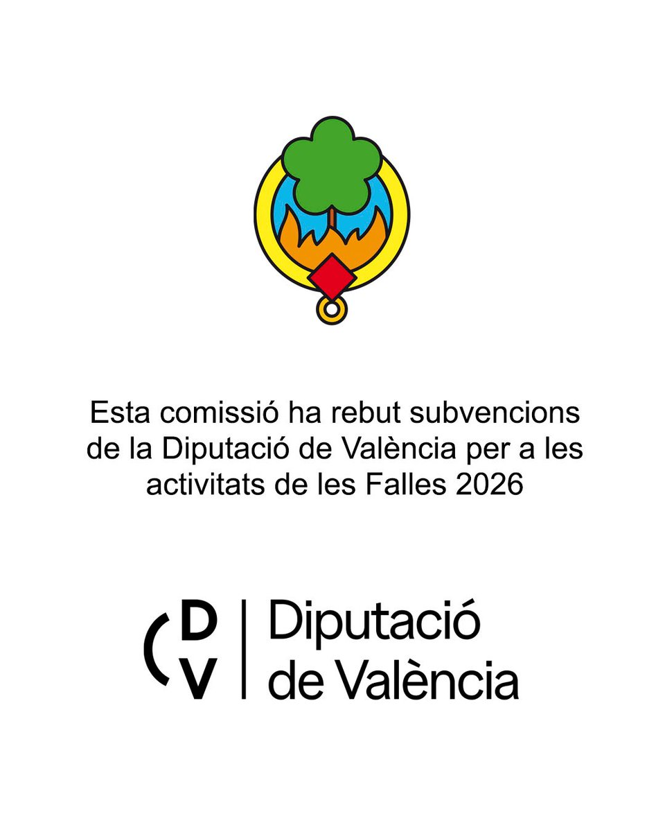 fplacadelarbre's tweet photo. Esta comissió ha rebut subvencions de la Diputació de València @diputaciodevalencia per a les activitats de les Falles 2026 https://t.co/LzCiACSVwe