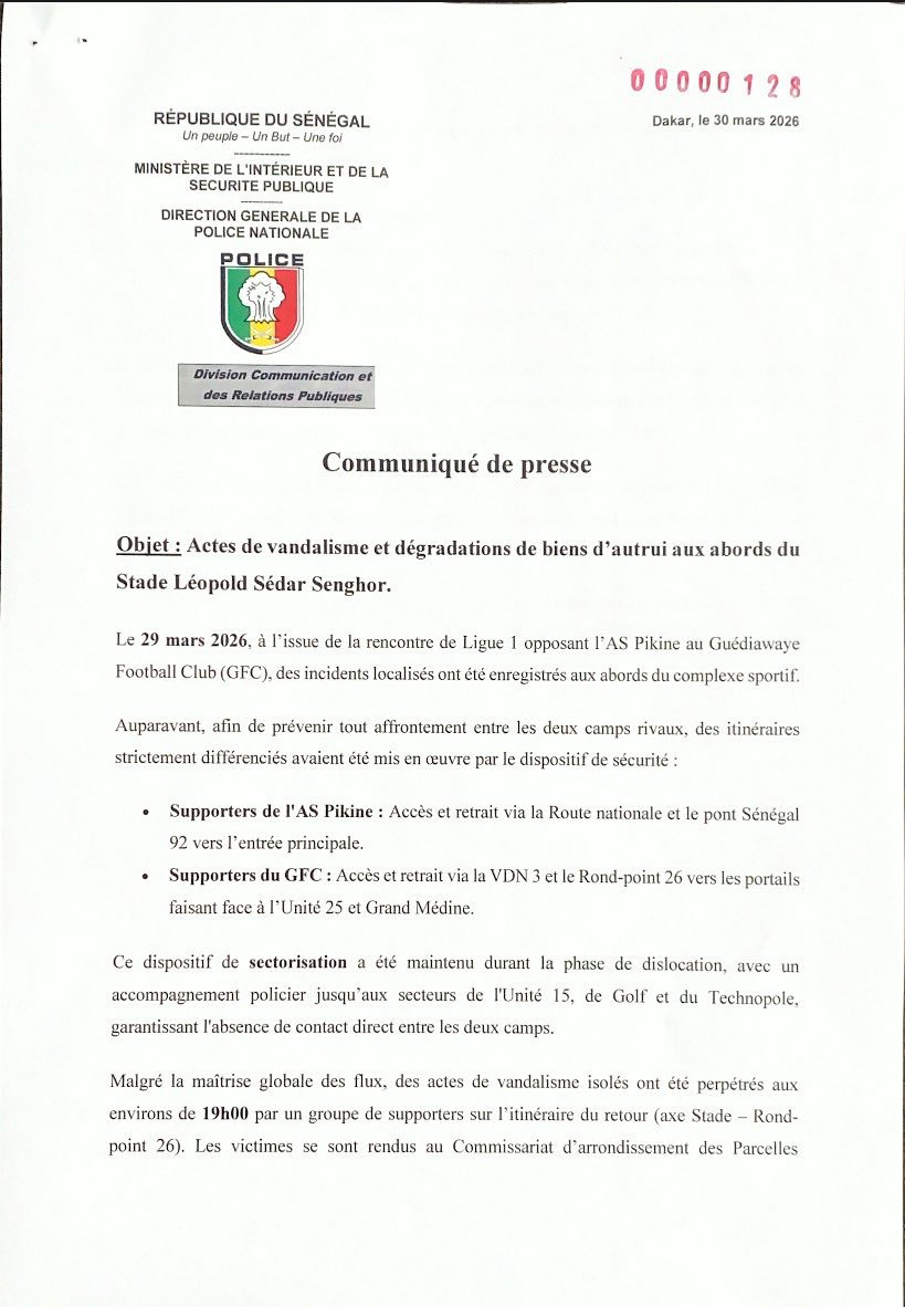 Police Nationale du Sénégal tweet media