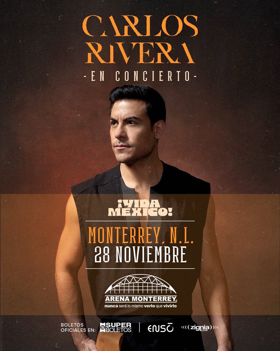 Ya están a la venta los 🎟️ para el concierto de <a href="/_CarlosRivera/">Carlos Rivera</a> en la <a href="/ArenaMtyOficial/">Arena Monterrey</a> en noviembre 😍😍😍 cómpralos en <a href="/SuperboletosMx/">Superboletos</a> 
<a href="/sonymusicmexico/">Sony Music México</a> <a href="/WestWoodEntt/">Westwood Entertainment</a> <a href="/mikenoriega/">Mike Noriega</a> <a href="/ClubSoloTu/">Carlos Rivera SóloTú</a> <a href="/ClubSoloTuTamps/">Club Sólo Tú Sede Tamaulipas</a> <a href="/riveristashq/">Official Riveristas</a> #CarlosRivera #ClubOficialSoloTu #SedeTamaulipas 💙🇲🇽💙