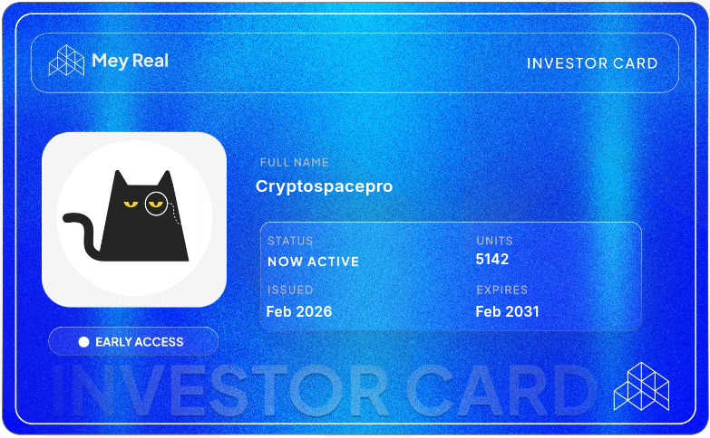 Cryptospacepro's tweet photo. Just claimed my Mey Real Investor Card and I'm already stacking units on the leaderboard 🏠

The higher you climb, the earlier you get access to the next PTO.

Every claim drops up to 5,000 units randomly, so claim yours today at https://t.co/FUjhzxO0Sw https://t.co/iQDyhIQXch