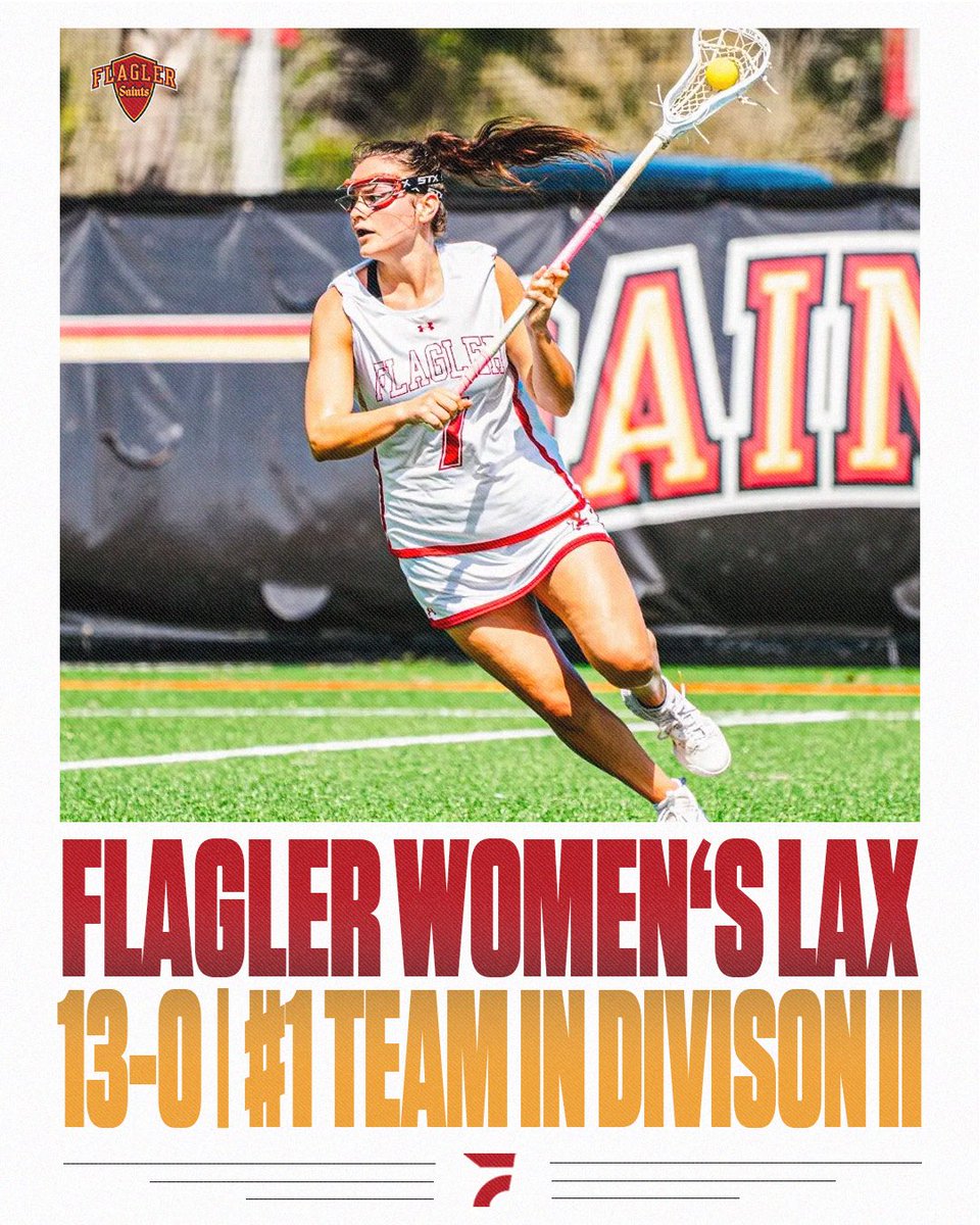 FloCollege's tweet image. The Saints can’t be stopped 🔥

Flagler women’s lacrosse is 13-0, and is the number one ranked team in Division II! They have also outscored their opponents by 161 goals. This Thursday, they take on Young Harris at 5 🥍

#GSC | @GulfSouth | @FlaglerSports