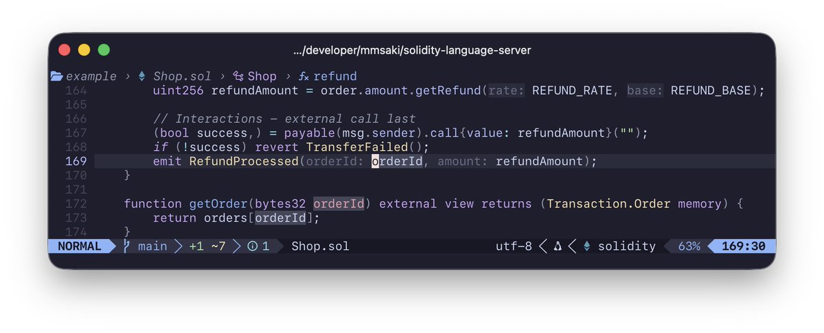 Solidity Language Server tweet media
