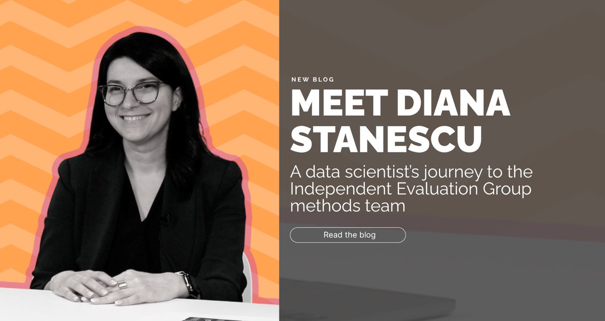 WorldBank_IEG's tweet image. What is it like to be part of IEG's Methods Team?

Meet IEG #data scientist Diana Stanescu, as she shares her experience applying traditional and cutting-edge #methods to push the frontiers of #evaluation methodology.

Watch now: ieg.worldbankgroup.org/blog/meet-dian…
