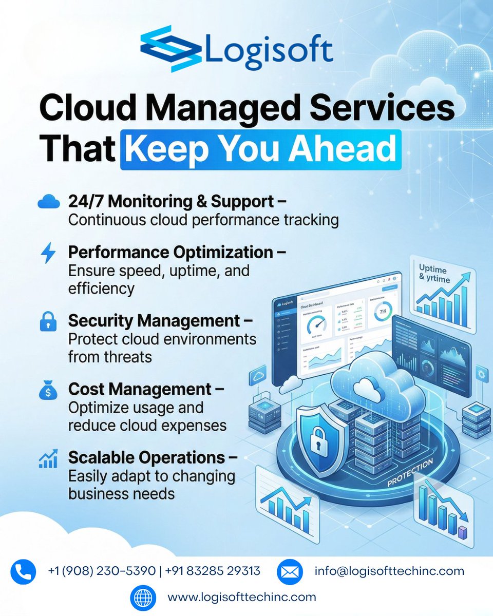 logisofttechinc's tweet photo. Stay ahead with managed cloud services—24/7 monitoring, optimized performance, strong security, cost control, and scalable operations for seamless business growth
🌐 𝐕𝐢𝐬𝐢𝐭 𝐮𝐬:  https://t.co/L27DzGTRva
#cloudservices #cloudoptimization #scalabletech https://t.co/fI4mWdTPQJ