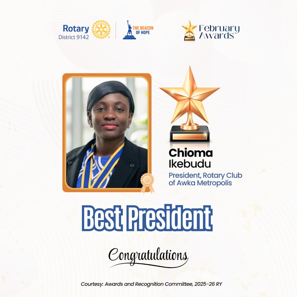 Chiomaisation's tweet photo. Huge wins for @RCAwkaGRA 🙏🏿!  We are on cloud 9🔥. Best Club by Points, Best Club in Public Image, and I got tagged Best President!  
Service is what life is all about,  join @Rotary today.
#RotaryClubOfAwkaGRA
#RotaryDistrict9142
#ServiceAboveSelf #RotaryIsTheWayToBe https://t.co/9pCH0q969a