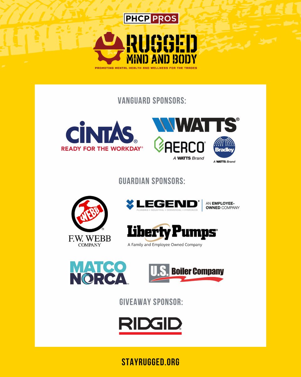 phcppros's tweet image. Connect. Unwind. Learn.
Join #RUGGEDMindAndBody for our fourth-ever Road Show! Tradespeople and all members of the PHCP industry are invited to attend an evening of golf, food &amp;amp; drinks, fun, and merch! Register for FREE: ow.ly/cbls50YAQbo

#SkilledTrades #Tradespeople