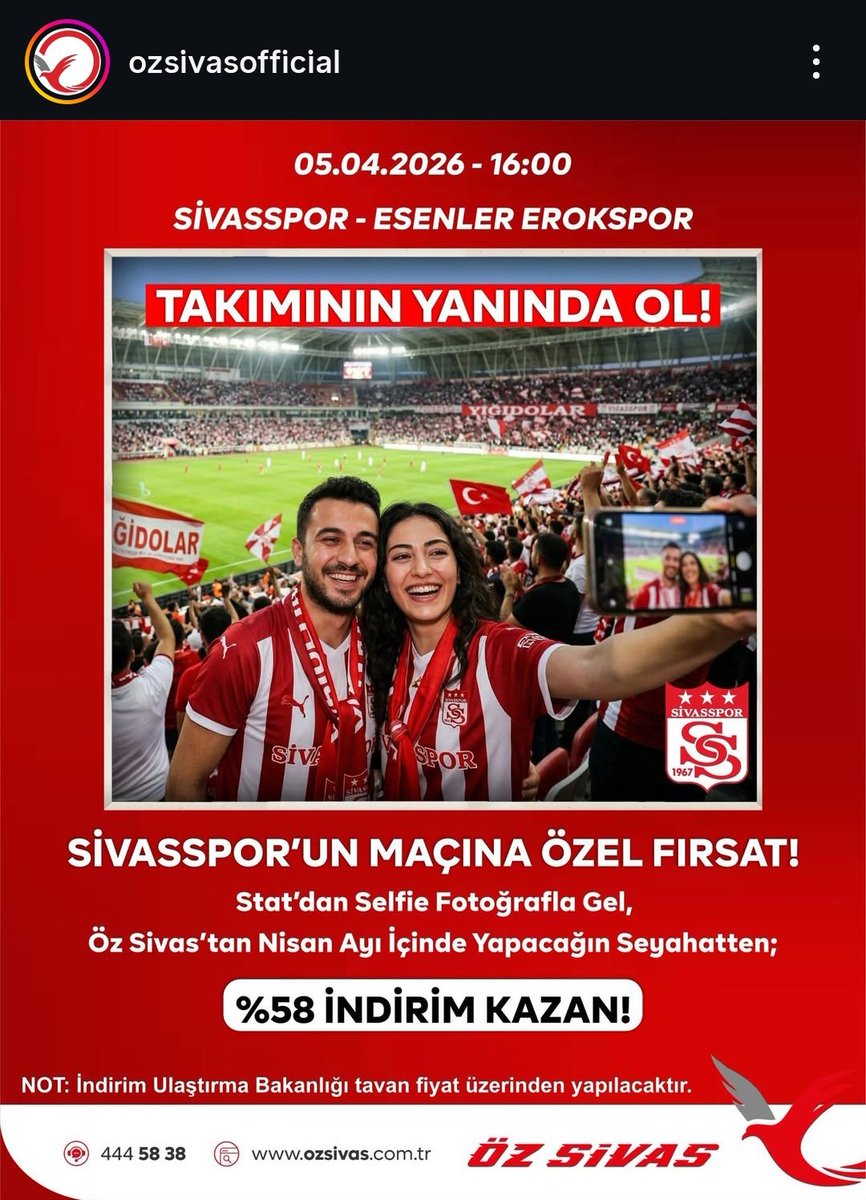 Öz Sivas Turizm şöyle bir reklam geçmiş.

İşte şu la 👏
