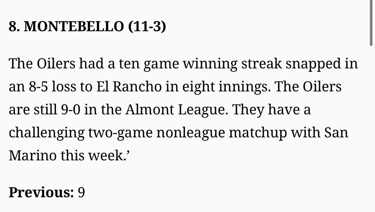 Montebello Oilers Baseball tweet media