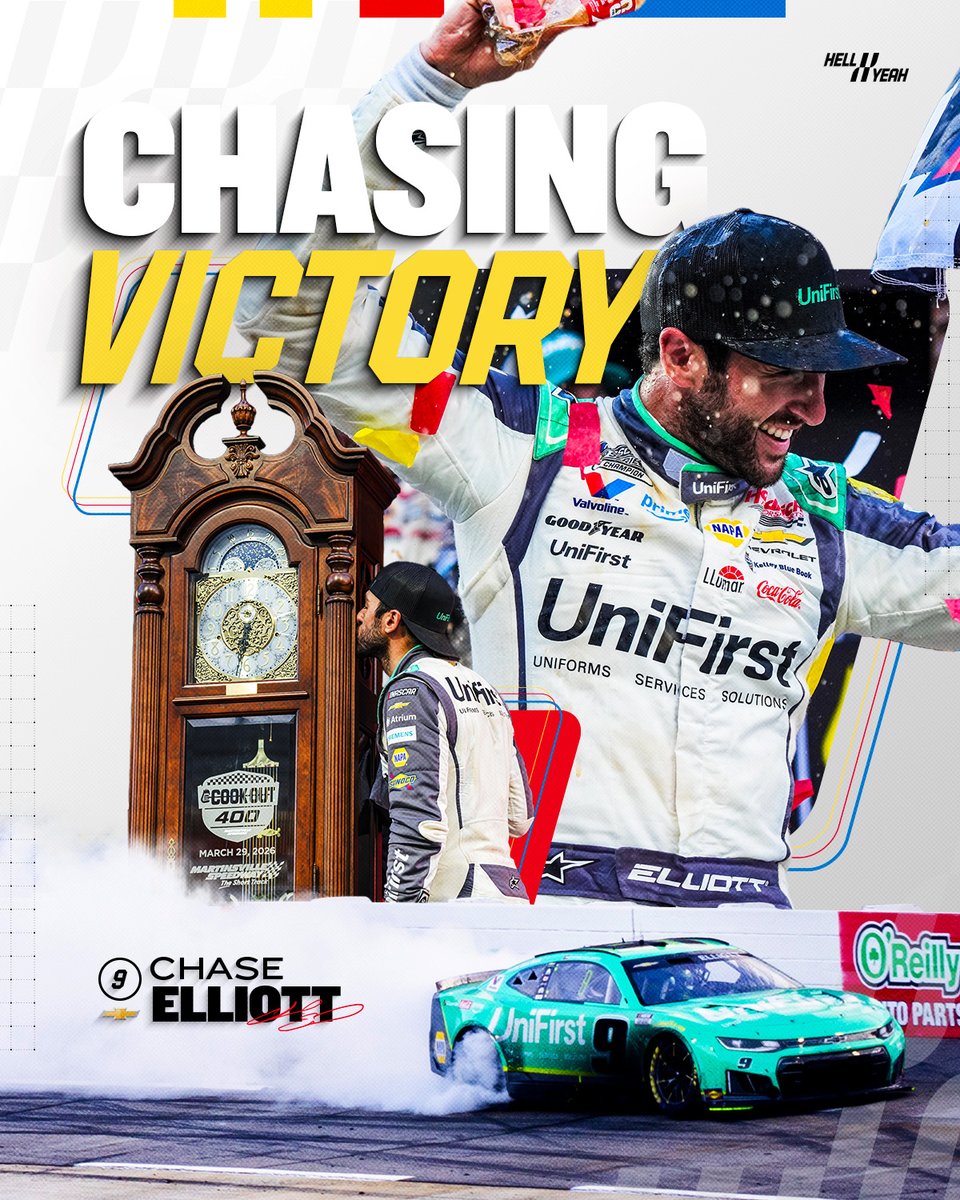 ⏱️ Chase Elliott'ın bu galibiyeti kariyerinde sezonun ilk zaferine ulaştığı en erken dönem oldu.

'26 Martinsville - 7. Yarış 🆕
'20 Charlotte - 8. Yarış