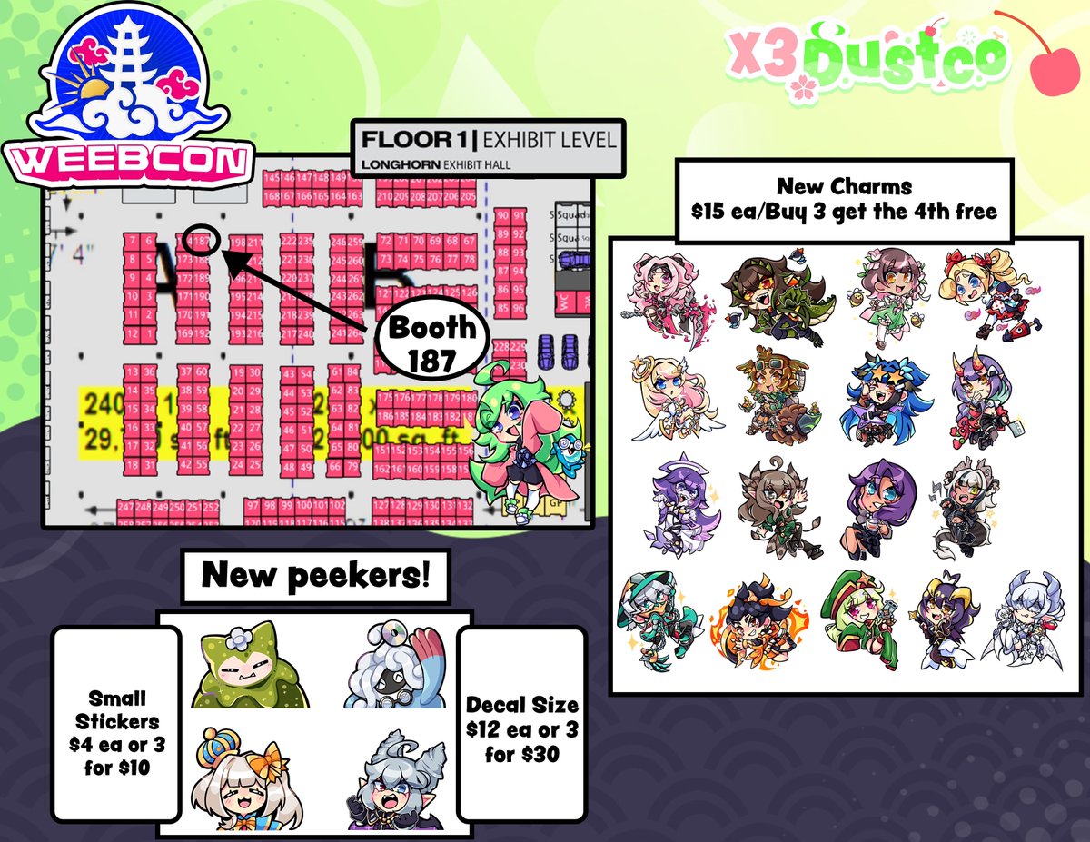 Babo and I will be at WeebCon Artist Alley #187 this weekend! This is our first time doing WeebCon and Babo's first con in Texas! Hope to see you guys there! 💚💚💚