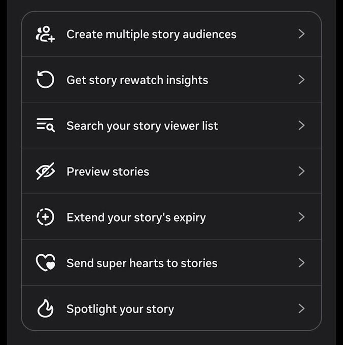 StockSavvyShay's tweet photo. $META has started testing “Instagram Plus” a premium subscription in select countries with features like stealth Story viewing, rewatch counts, unlimited audience lists &amp; Story boosts.

The test adds another monetization layer to Instagram beyond ads. https://t.co/znBjOc3kTO
