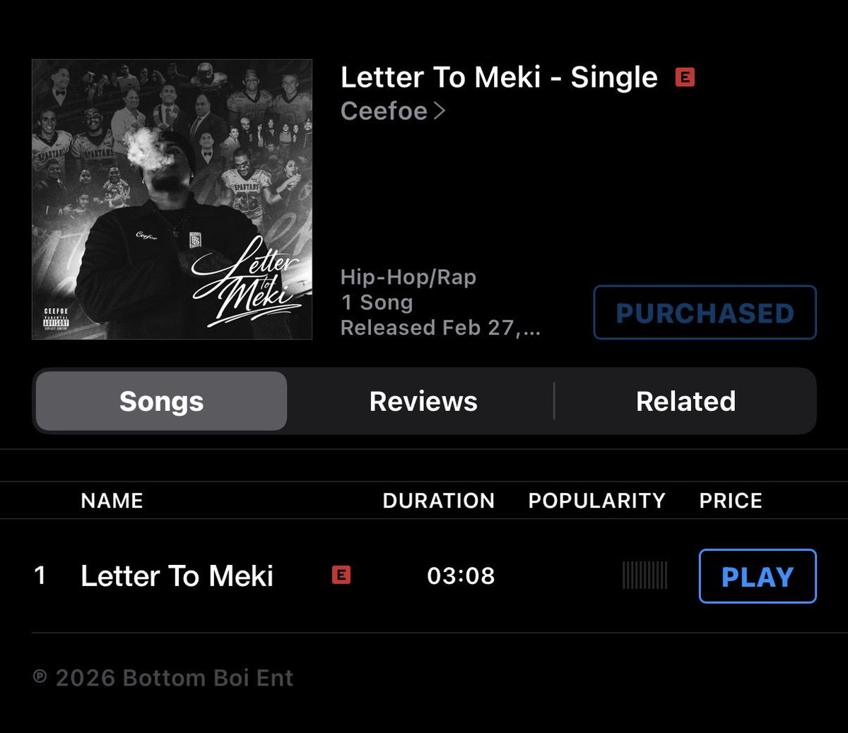 ask and i shall receive lol thank you for releasing on apple music 🏆🔥🔥