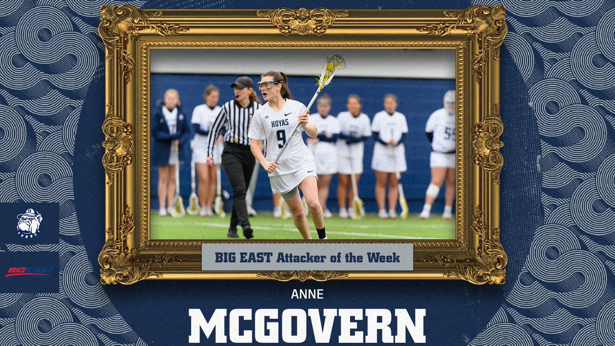 HoyasWLax's tweet photo. 📈 ATK of the Week: ANNE MCGOVERN 

Anne’s performance against UConn by the numbers:
🔥 4 GOALS
🍎 5 ASSISTS 
💥 9 POINTS (Career High)

#HoyaSaxa #HoyaBold https://t.co/rpmV3w0NL4