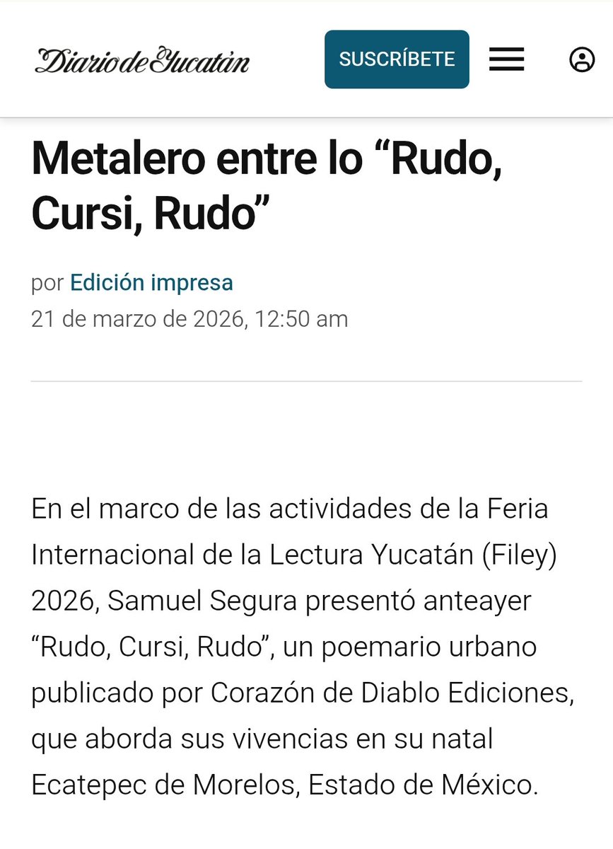 ¡Y ese no puede ser otro más que <a href="/SamuelSegura_/">Samuel Segura</a>!
Lee esta nota acerca de su libro más reciente:
yucatan.com.mx/imagen/2026/03…