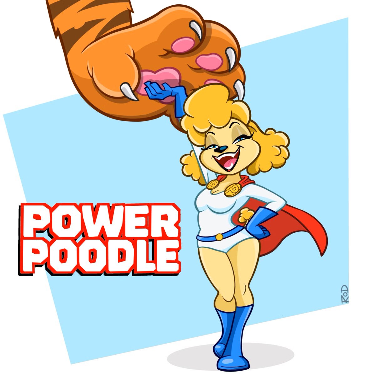 "The line is drawn" celebrates the release of Zootopia 2 by reimaging superheroes as animals, such as Power-Girl becoming Power-Poodle.
 cbr.com/zootopia-versi…

Artist: instagram.com/hotroddii/?hl=…
<a href="/csbg/">ComicsShouldBeGood</a> #dccomics #powergirl #furry #zootopia #disney