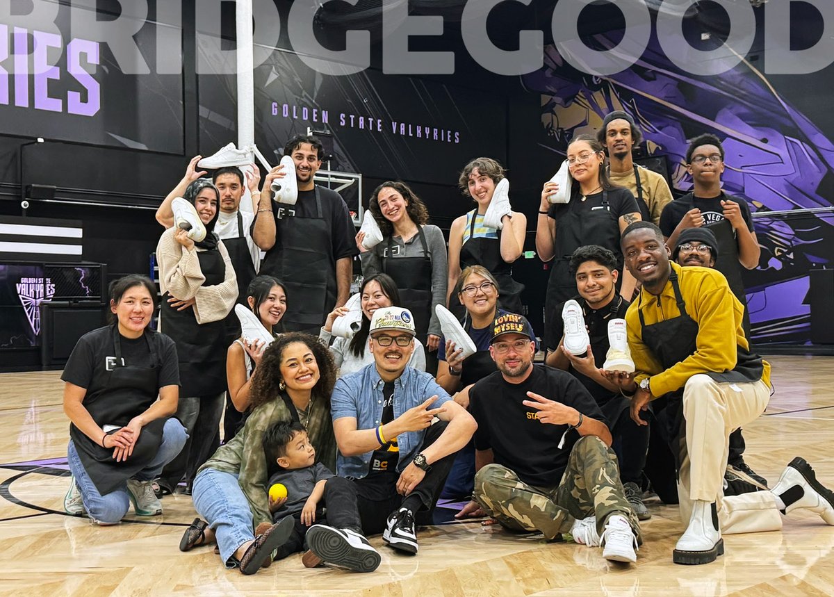 shaun_tai's tweet photo. Grateful to @Adobe + the Golden State @Valkyries + the @Warriors + The Campus, Veronne Clark, Vicky Vo, Kayla Thornton, and 20+ @BRIDGEGOOD Creatives for an inspiring day of (shoe) design, basketball, and community. Support inspirational moments like this: https://t.co/EsZOh46XQN https://t.co/G4UHHHSIjv
