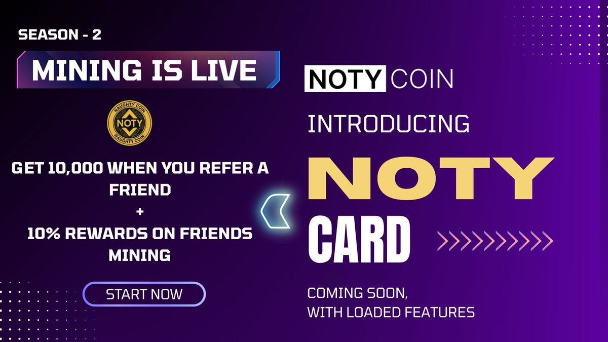 notycoin's tweet photo. 🚀 NaughtyCoin (NOTY) Mining is LIVE ⛏️🔥

Still watching… or already earning? 👀

💰 Real rewards
⚡ Instant mining
📈 Early users winning BIG
⏳ Every second = missed NOTY
👉 START MINING NOW
🔥 Withdrawal in TON
https://t.co/909FZrt09h

#NaughtyCoin #Crypto #Mining #Web3 🚀 https://t.co/RoR9oLKV9d
