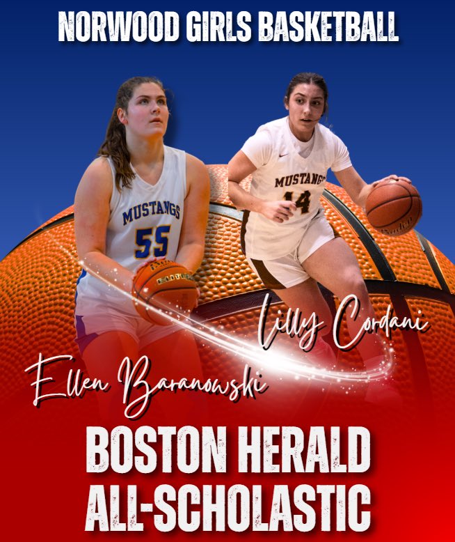 NorwoodBball's tweet photo. Congrats to Ellen Baranowski &amp; Lilly Cordani for earning Boston Herald All-Scholastic honors! https://t.co/npDllHQUHB