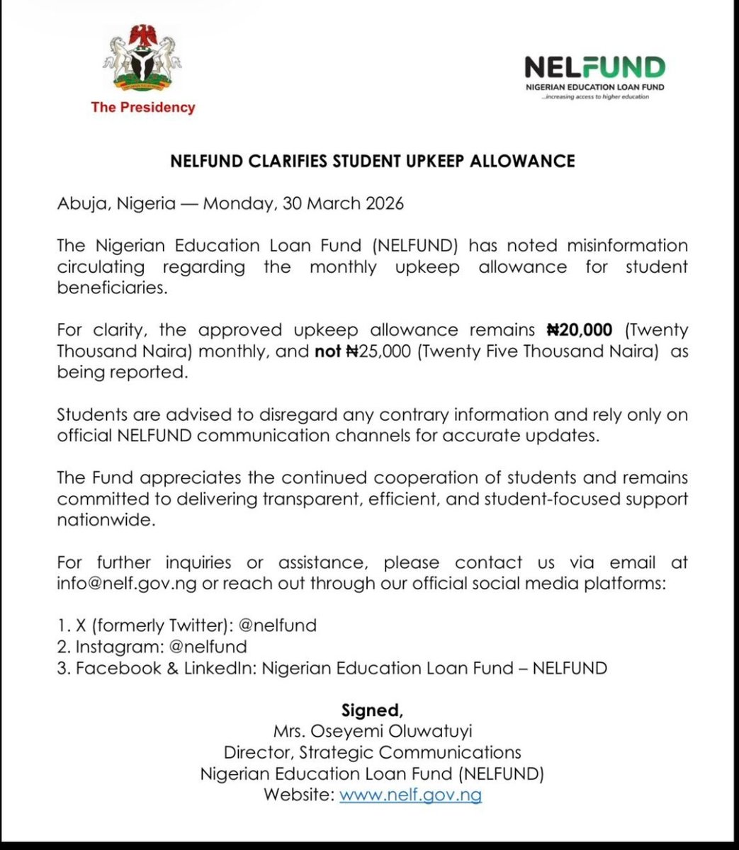 NELFUND BENEFICIARIES ASSOCIATION NIGERIA tweet media