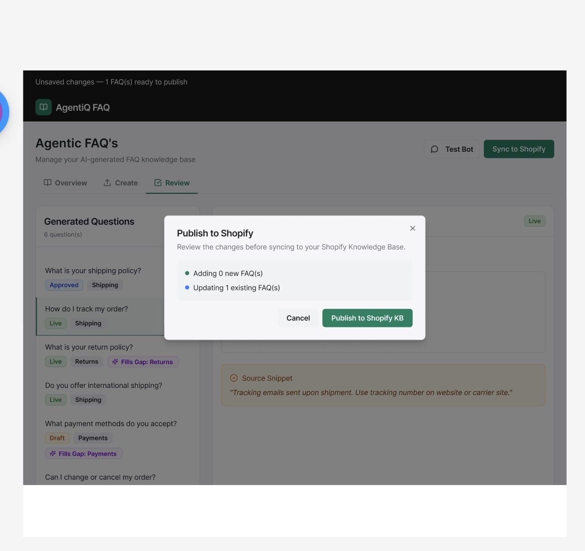 tamir_eden's tweet image. We’re hearing that too many @Shopify teams are uploading FAQ’s manually to the Knowledge-Base app.. We have an automated uploader for you!

Link for all that good in first comment.

#knowledgebase #agenticstorefronts