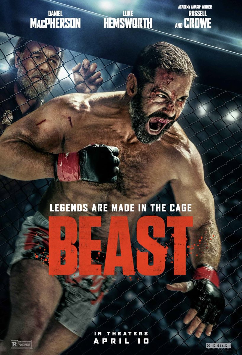 PopCrave's tweet photo. Posters for Russell Crowe’s upcoming MMA movie ‘BEAST’ spotted all over the UFC this weekend. https://t.co/FJFfk5wHHo