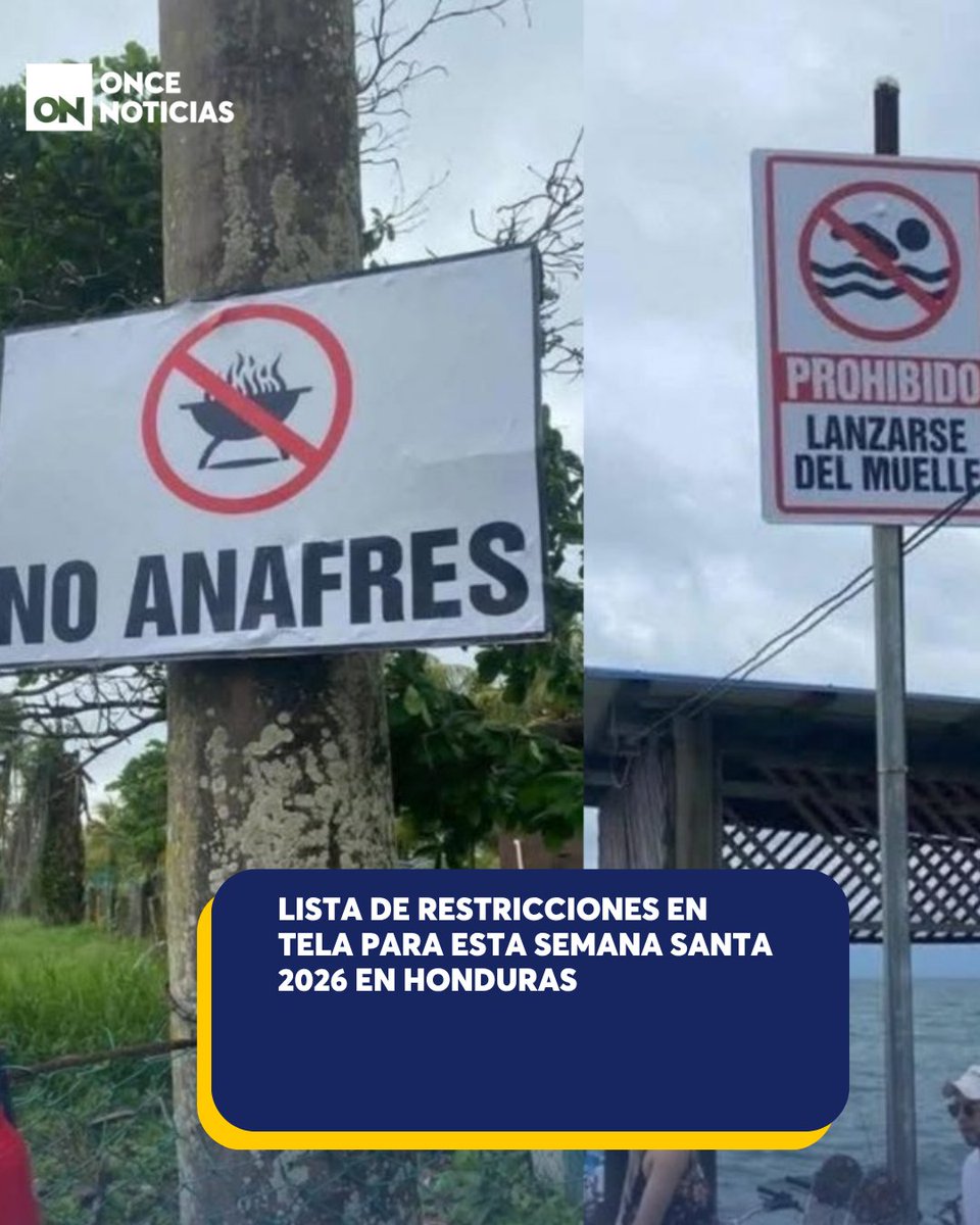 11_Noticias's tweet photo. 🚨¿Tiene planeado ir a Tela?🏝️ Tome nota de las nuevas restricciones: conozca lo que está prohibido en las playas antes de viajar. 👉 https://t.co/kK5i5FwDWh
#SemanaSanta #Tela #Prohibiciones https://t.co/6Ra0vBLSEg