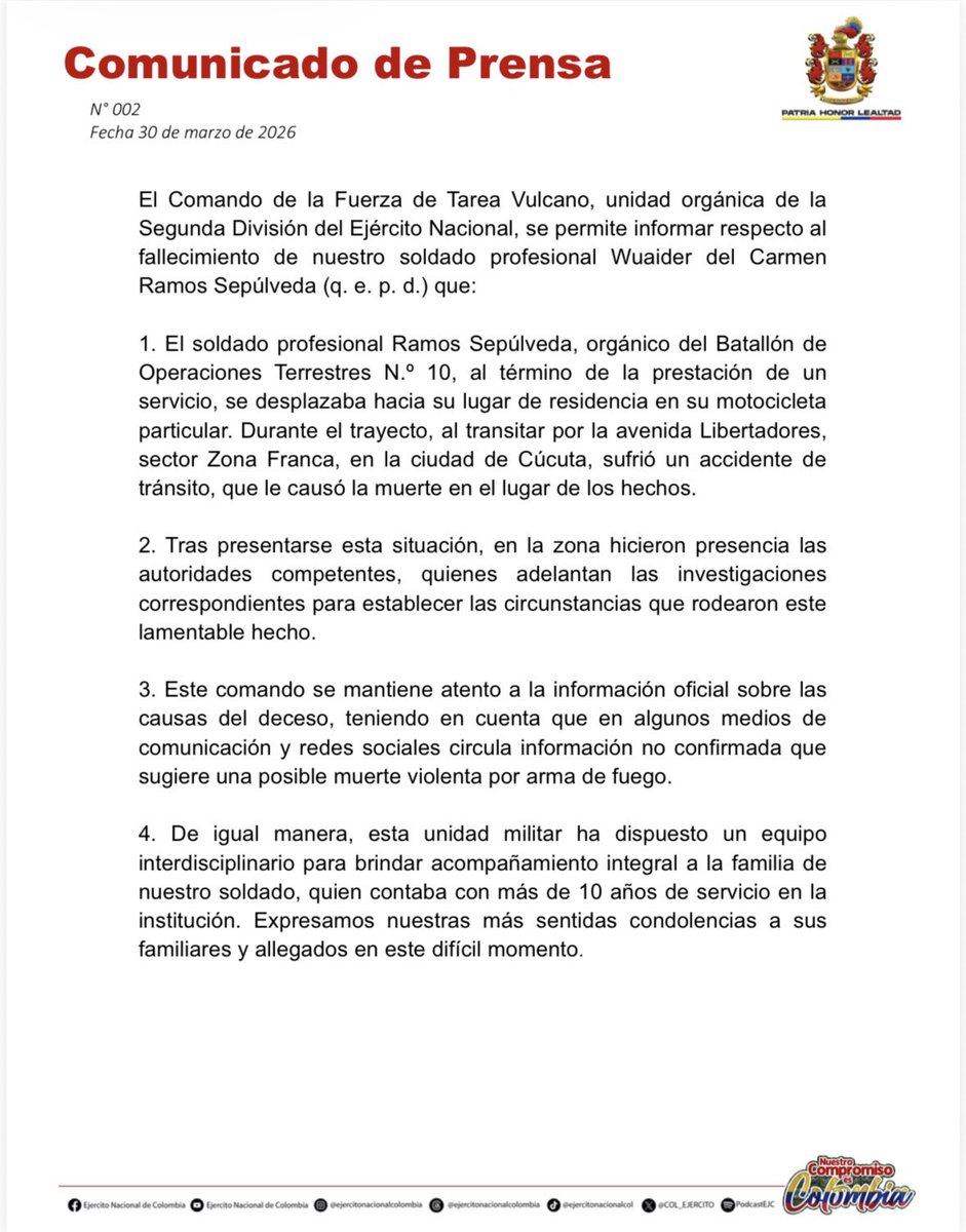 Segunda División del Ejército Nacional tweet media