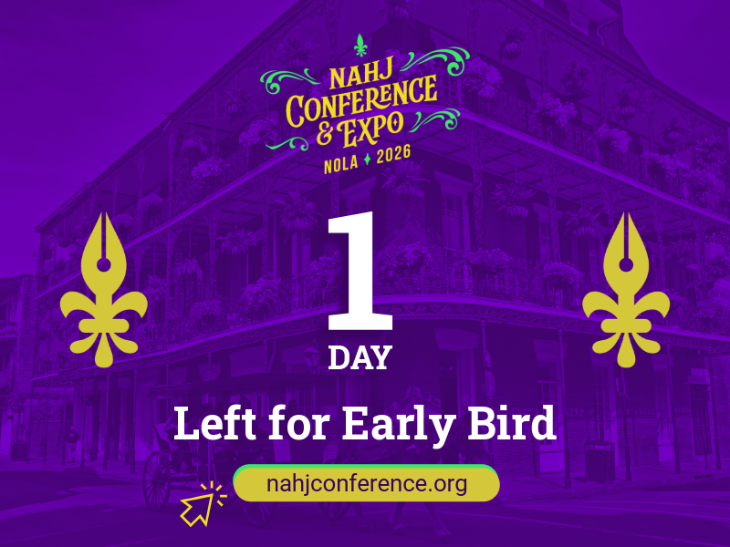 NAHJ's tweet photo. ⏰ 1 day left.

Early bird for #NAHJ26 ends tomorrow.
Register here: https://t.co/wCi85REmui

Have questions? Join our Zoom office hours:
📅 Friday, April 3
⏰ 9am PT | 12pm ET
🔗 https://t.co/YG6x7qQUkV https://t.co/O7CwyXgZCE