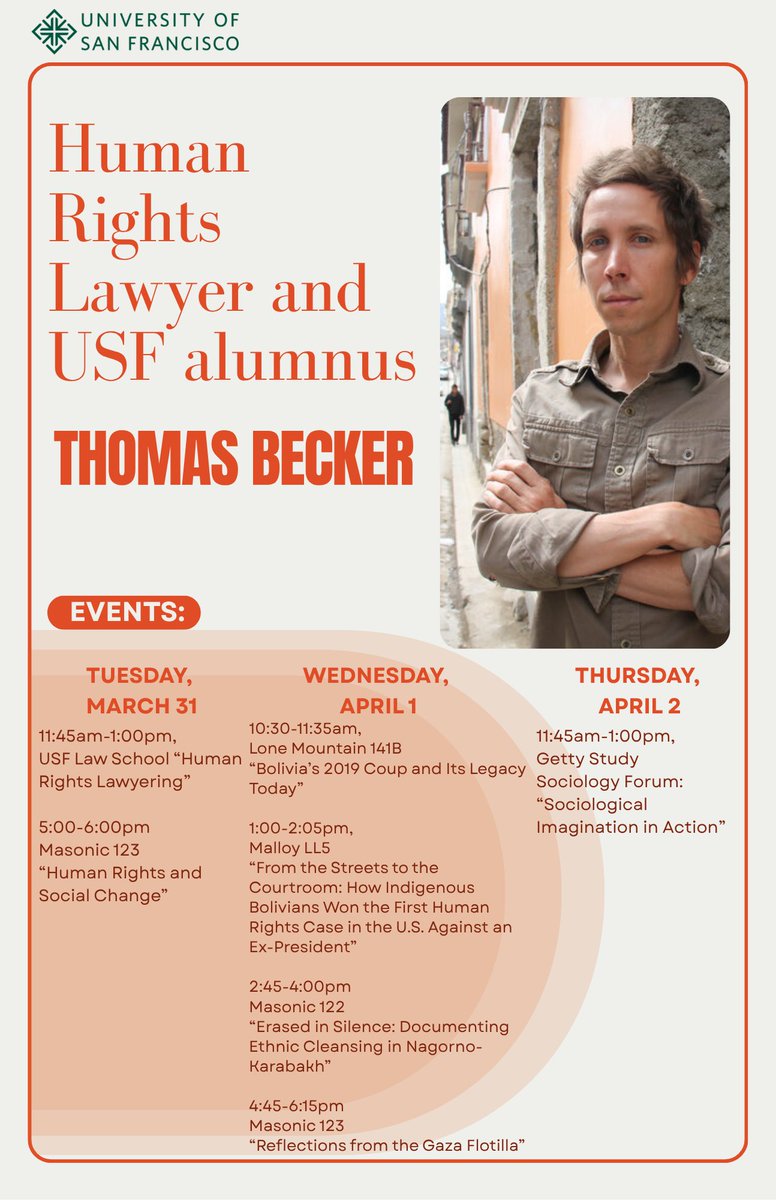 unitedforrights's tweet photo. Legal &amp; Policy Director @mrtommybecker will be giving a series of talks in California this week on human rights issues in Bolivia, Gaza, Nagorno-Karabakh &amp; the US. https://t.co/5PXoDa2NTc