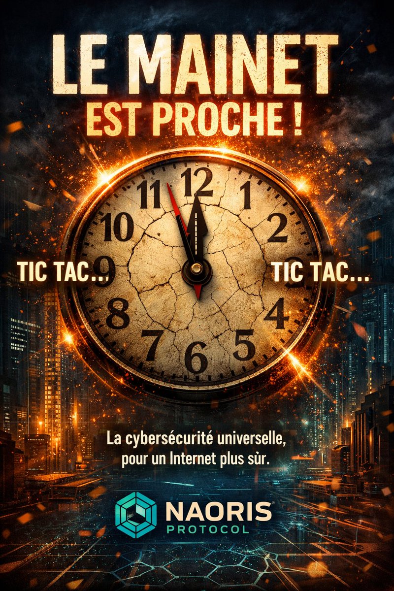 Lisamg82's tweet image. ⏳ Tic tac… le mainnet de $Naoris approche !
Une nouvelle ère de cybersécurité décentralisée et post-quantique arrive pour protéger le Web3 🔐
Le futur de la sécurité blockchain commence maintenant 🚀
#naoris #mainet #CryptoSafety