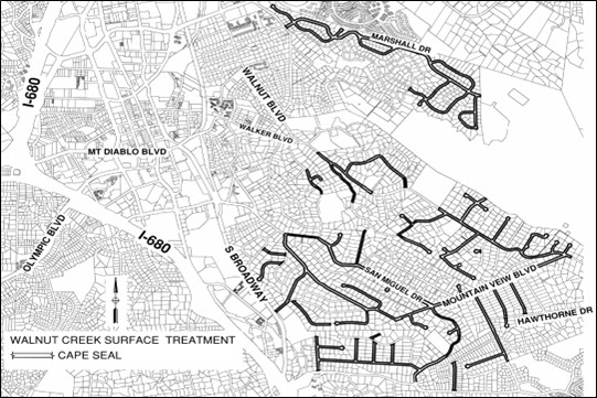 cccpublicworks's tweet image. .@cccpublicworks will apply surface treatment on various residential roads in the Walnut Creek area starting Mon. 4/6/26 - Fri., 6/26/26, from 7 am - 5 pm, Mon. - Fri. (excl. holidays). Expect delays due to traffic control through the work zone. bit.ly/4cdyiv0 #projects